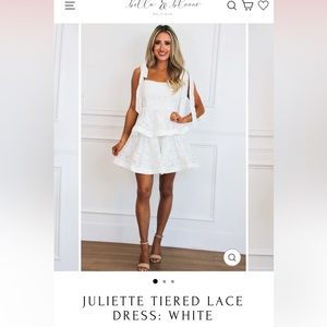 Bella & Bloom Juliette Tiered Lace Dress: White
